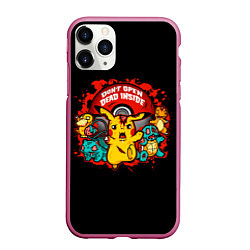 Чехол iPhone 11 Pro матовый Dead inside, цвет: 3D-малиновый