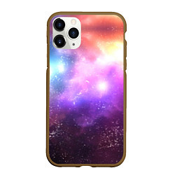 Чехол iPhone 11 Pro матовый Космос, сияние и звезды, цвет: 3D-коричневый