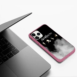 Чехол iPhone 11 Pro матовый Агата Кристи группа, цвет: 3D-малиновый — фото 2