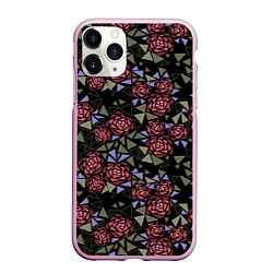 Чехол iPhone 11 Pro матовый Цветочная мозаика, цвет: 3D-розовый