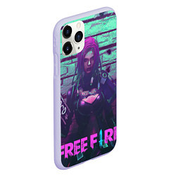 Чехол iPhone 11 Pro матовый FREE FIRE, цвет: 3D-светло-сиреневый — фото 2