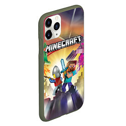 Чехол iPhone 11 Pro матовый MINECRAFT МАЙНКРАФТ Z, цвет: 3D-темно-зеленый — фото 2