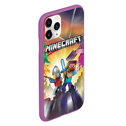 Чехол iPhone 11 Pro матовый MINECRAFT МАЙНКРАФТ Z, цвет: 3D-фиолетовый — фото 2