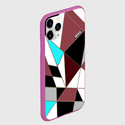 Чехол iPhone 11 Pro матовый Геометрический узор, цвет: 3D-фиолетовый — фото 2