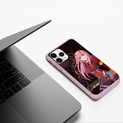 Чехол iPhone 11 Pro матовый Zero Two Любимый во Франксе, цвет: 3D-розовый — фото 2