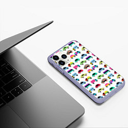Чехол iPhone 11 Pro матовый Веселые машинки, цвет: 3D-светло-сиреневый — фото 2