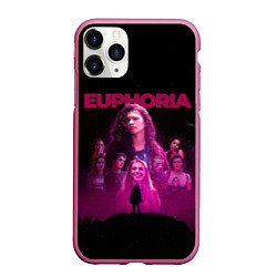 Чехол iPhone 11 Pro матовый Euphoria team, цвет: 3D-малиновый