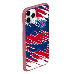 Чехол iPhone 11 Pro матовый ФК ПСЖ PARIS SAINT GERMAIN, цвет: 3D-малиновый — фото 2