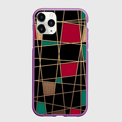 Чехол iPhone 11 Pro матовый Модный абстрактный узор, цвет: 3D-фиолетовый
