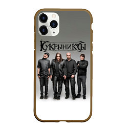 Чехол iPhone 11 Pro матовый Кукрыниксы рок группа
