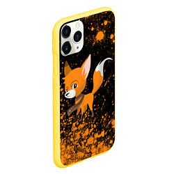 Чехол iPhone 11 Pro матовый Лиса - В Шарфике - Взрыв, цвет: 3D-желтый — фото 2
