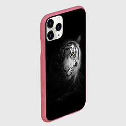 Чехол iPhone 11 Pro матовый БЕЛЫЙ ТИГР, цвет: 3D-малиновый — фото 2