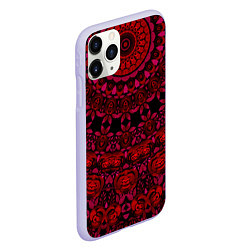 Чехол iPhone 11 Pro матовый Акварельный калейдоскоп, цвет: 3D-светло-сиреневый — фото 2