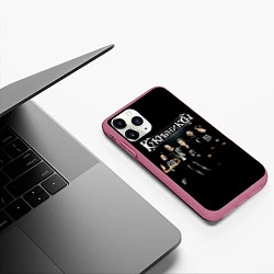 Чехол iPhone 11 Pro матовый Рок группа Кукрыниксы, цвет: 3D-малиновый — фото 2