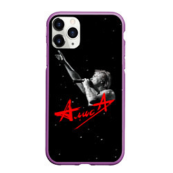 Чехол iPhone 11 Pro матовый АлисА Константин Кинчев, цвет: 3D-фиолетовый