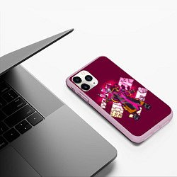 Чехол iPhone 11 Pro матовый Fortnite, цвет: 3D-розовый — фото 2