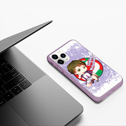 Чехол iPhone 11 Pro матовый Ushijima Wakatoshi Haikyu Волейбол Z, цвет: 3D-сиреневый — фото 2