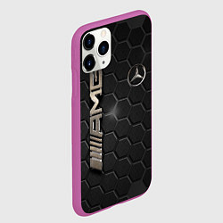 Чехол iPhone 11 Pro матовый MERCEDES LOGO BRONZE, цвет: 3D-фиолетовый — фото 2