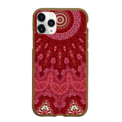 Чехол iPhone 11 Pro матовый Красно-розовый калейдоскоп