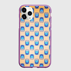 Чехол iPhone 11 Pro матовый Сгущенка паттерн, цвет: 3D-фиолетовый