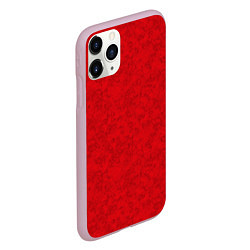 Чехол iPhone 11 Pro матовый Ярко-красный мраморный узор, цвет: 3D-розовый — фото 2