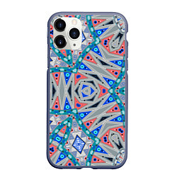 Чехол iPhone 11 Pro матовый Серо-синий абстрактный узор, цвет: 3D-серый