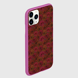 Чехол iPhone 11 Pro матовый Цветочный коричневый ретро, цвет: 3D-фиолетовый — фото 2