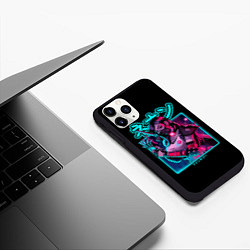 Чехол iPhone 11 Pro матовый Neon girl, цвет: 3D-черный — фото 2
