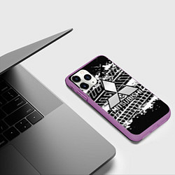 Чехол iPhone 11 Pro матовый MITSUBISHI СЛЕДЫ ШИН, цвет: 3D-фиолетовый — фото 2