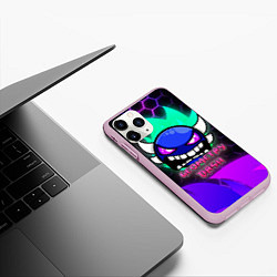 Чехол iPhone 11 Pro матовый Geometry Dash: Neon Evil, цвет: 3D-розовый — фото 2