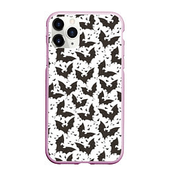 Чехол iPhone 11 Pro матовый Летучие мыши, цвет: 3D-розовый