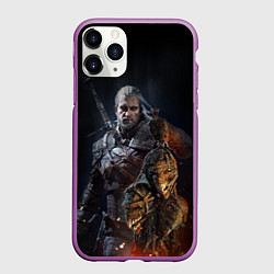 Чехол iPhone 11 Pro матовый Witcher III, цвет: 3D-фиолетовый