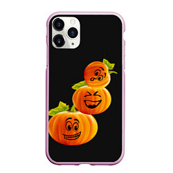 Чехол iPhone 11 Pro матовый Хэллоуин смешные тыквы