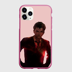 Чехол iPhone 11 Pro матовый David Tennant, цвет: 3D-малиновый