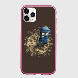 Чехол iPhone 11 Pro матовый Tie to Tardis, цвет: 3D-малиновый