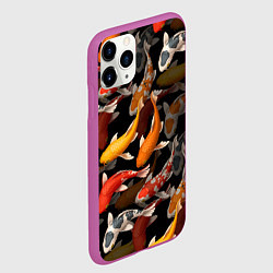 Чехол iPhone 11 Pro матовый Карпы кои Японские карпы, цвет: 3D-фиолетовый — фото 2