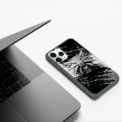 Чехол iPhone 11 Pro матовый THE WITCHER LOGO STEEL, цвет: 3D-темно-зеленый — фото 2