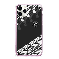 Чехол iPhone 11 Pro матовый БМВ BMW TIRE TREAD, цвет: 3D-розовый