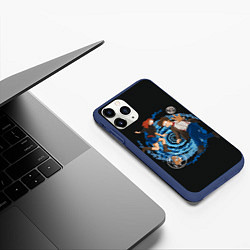 Чехол iPhone 11 Pro матовый Докторама, цвет: 3D-тёмно-синий — фото 2