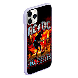 Чехол iPhone 11 Pro матовый ACDC HELLS BELLS, цвет: 3D-светло-сиреневый — фото 2