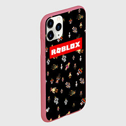 Чехол iPhone 11 Pro матовый ROBLOX PATTERN РОБЛОКС Z, цвет: 3D-малиновый — фото 2