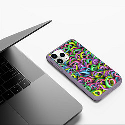 Чехол iPhone 11 Pro матовый Психоделические щупальца, цвет: 3D-серый — фото 2