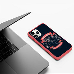 Чехол iPhone 11 Pro матовый Скелет механик, цвет: 3D-красный — фото 2