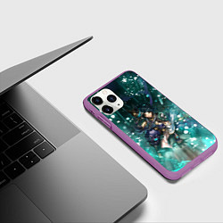 Чехол iPhone 11 Pro матовый Сяо Геншин Импакт Z, цвет: 3D-фиолетовый — фото 2