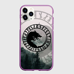 Чехол iPhone 11 Pro матовый FENRIR РУНЫ RUNES Z, цвет: 3D-фиолетовый