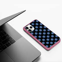 Чехол iPhone 11 Pro матовый ПСЖ ПАТТЕРН PSG PATTERN, цвет: 3D-малиновый — фото 2