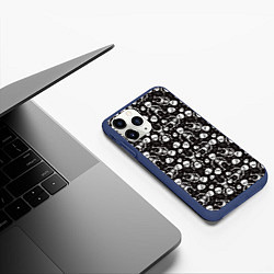 Чехол iPhone 11 Pro матовый Скелеты, цвет: 3D-тёмно-синий — фото 2
