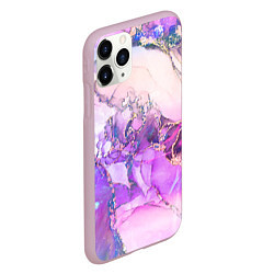 Чехол iPhone 11 Pro матовый Абстракция с Золотом, цвет: 3D-розовый — фото 2