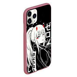 Чехол iPhone 11 Pro матовый Zero Two, Darling in the Franx, цвет: 3D-малиновый — фото 2