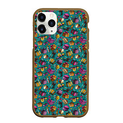 Чехол iPhone 11 Pro матовый День Рождения, цвет: 3D-коричневый